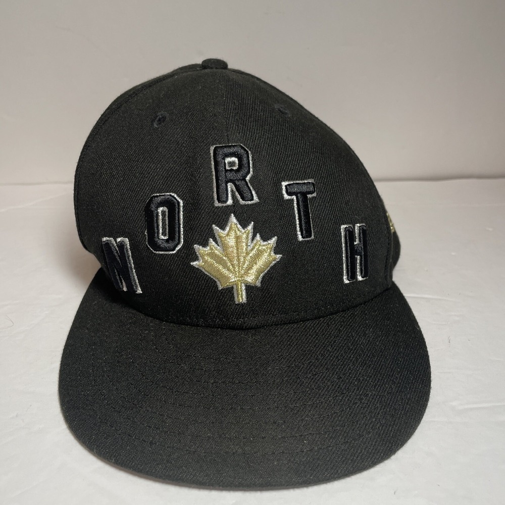 Toronto Raptors Fitted Hat - Black - The North City Edition New Era Rare Sz 7.5